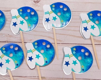 Bowling Cupcake Toppers, Bowling Birthday Decoration, Bowling Party, Bowling Party Decor, Bowling Birthday Party