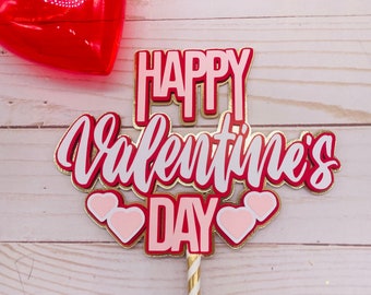 Valentine's Day Decor, Valentine's Day Cake Topper, Valentine's Birthday, Happy Valentines Day, Sweetheart Birthday, Hearts Party Decor