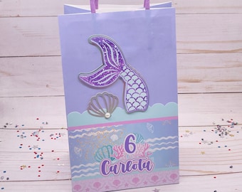 Mermaid Favor Bags, Mermaid Party Decor, Under the Sea Favors, Mermaid Birthday Party, Little Mermaid Party, Under the Sea Bags