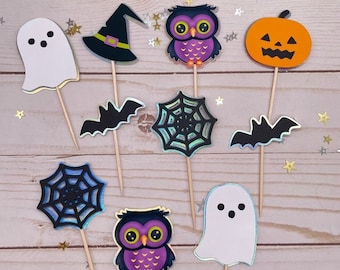 Halloween Cupcake Toppers, Halloween Party Decor, Halloween Decoration, Halloween Decor, Halloween Birthday Party