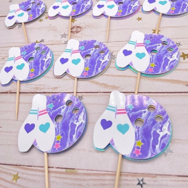 Bowling Cupcake Toppers, Birthday Party Decoration