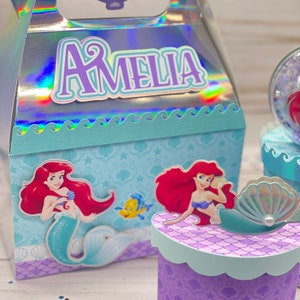 Little Mermaid Favor Boxes, Little Mermaid Birthday Party, Mermaid ...