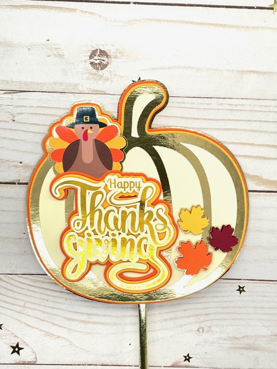 Thanksgiving Ramo Toppers Thanksgiving Cake Topper, Thankful Cake Decor, Turkey Topper ...