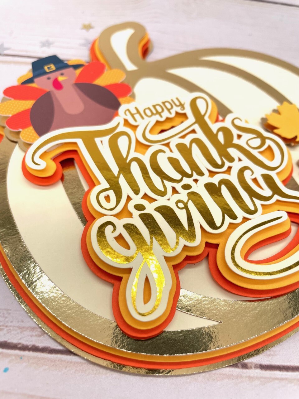 Thanksgiving Ramo Toppers Thanksgiving Cake Topper, Thankful Cake Decor, Turkey Topper ...