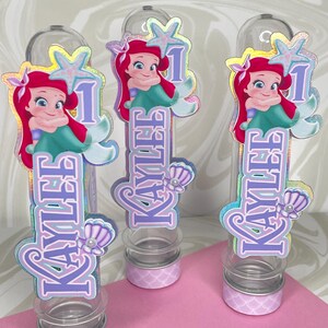 Little Mermaid Candy Tube, Little Mermaid Birthday Party, Mermaid Birthday, Ariel Party Decor, Little Mermaid Party, Ariel Party Theme
