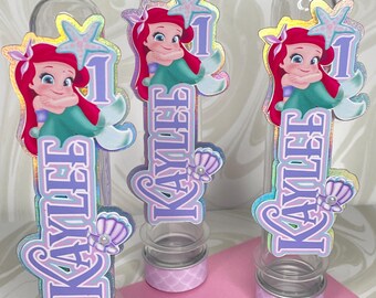 Little Mermaid Candy Tube, Little Mermaid Birthday Party, Mermaid Birthday, Ariel Party Decor, Little Mermaid Party, Ariel Party Theme