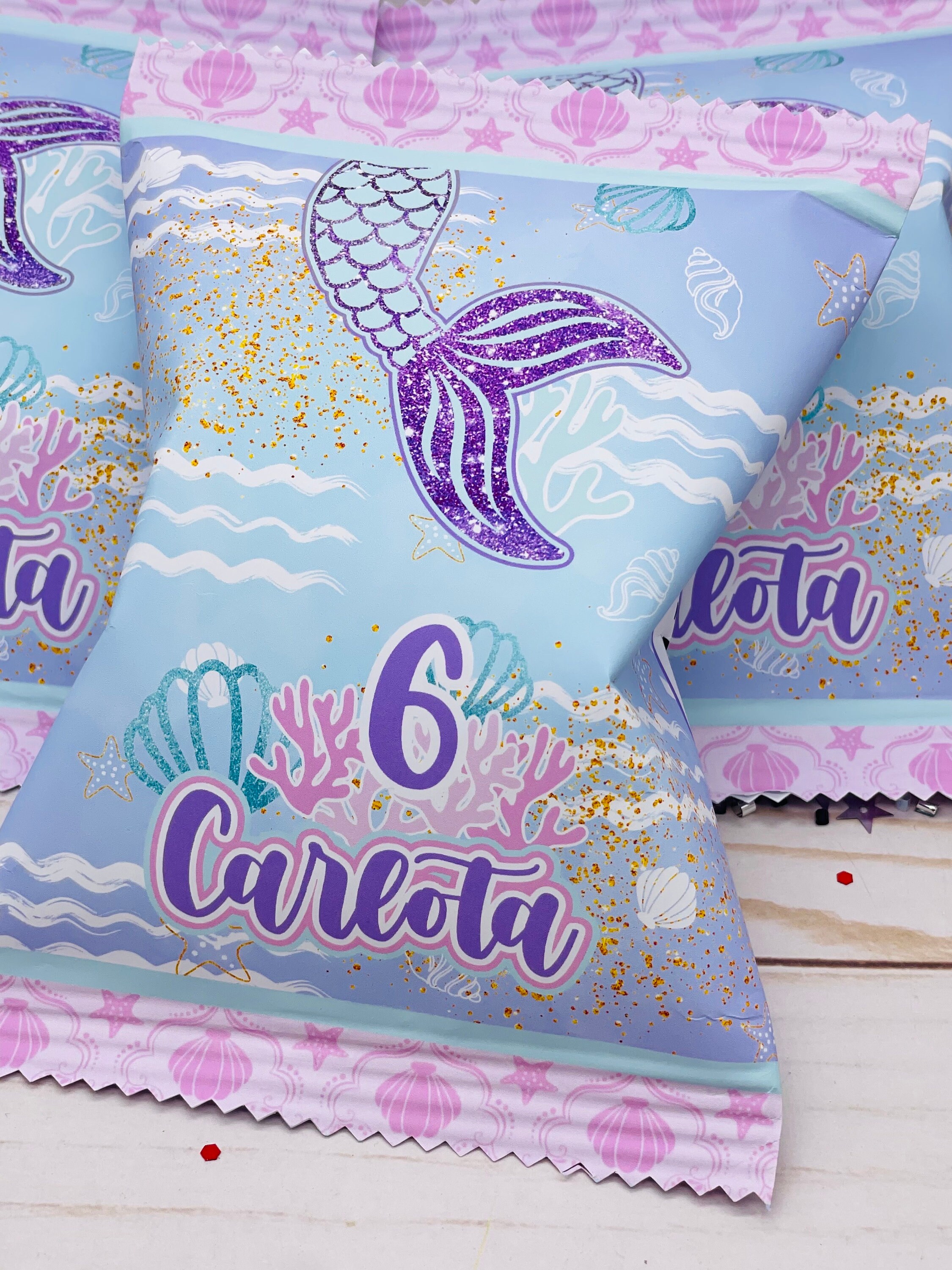 Mermaid Candy Chips Bags, Mermaid Favor, Mermaid Party Decor, Under the ...