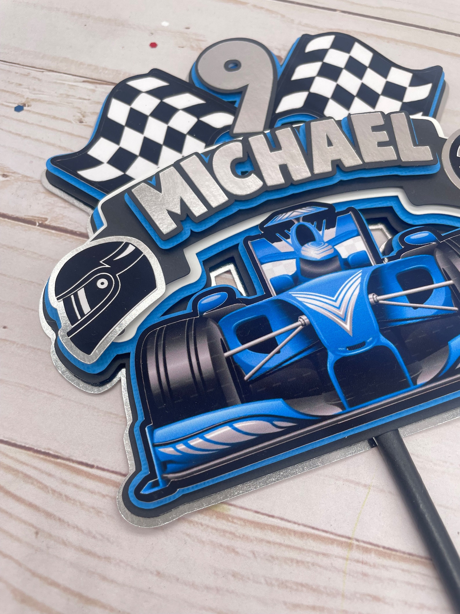 Race Car Cake Topper, Go Kart Cake Topper, Race Car Party Decor, Race ...
