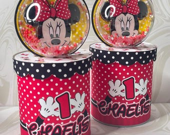 Personalized Minnie Mouse Chip Can Favors, Birthday Party