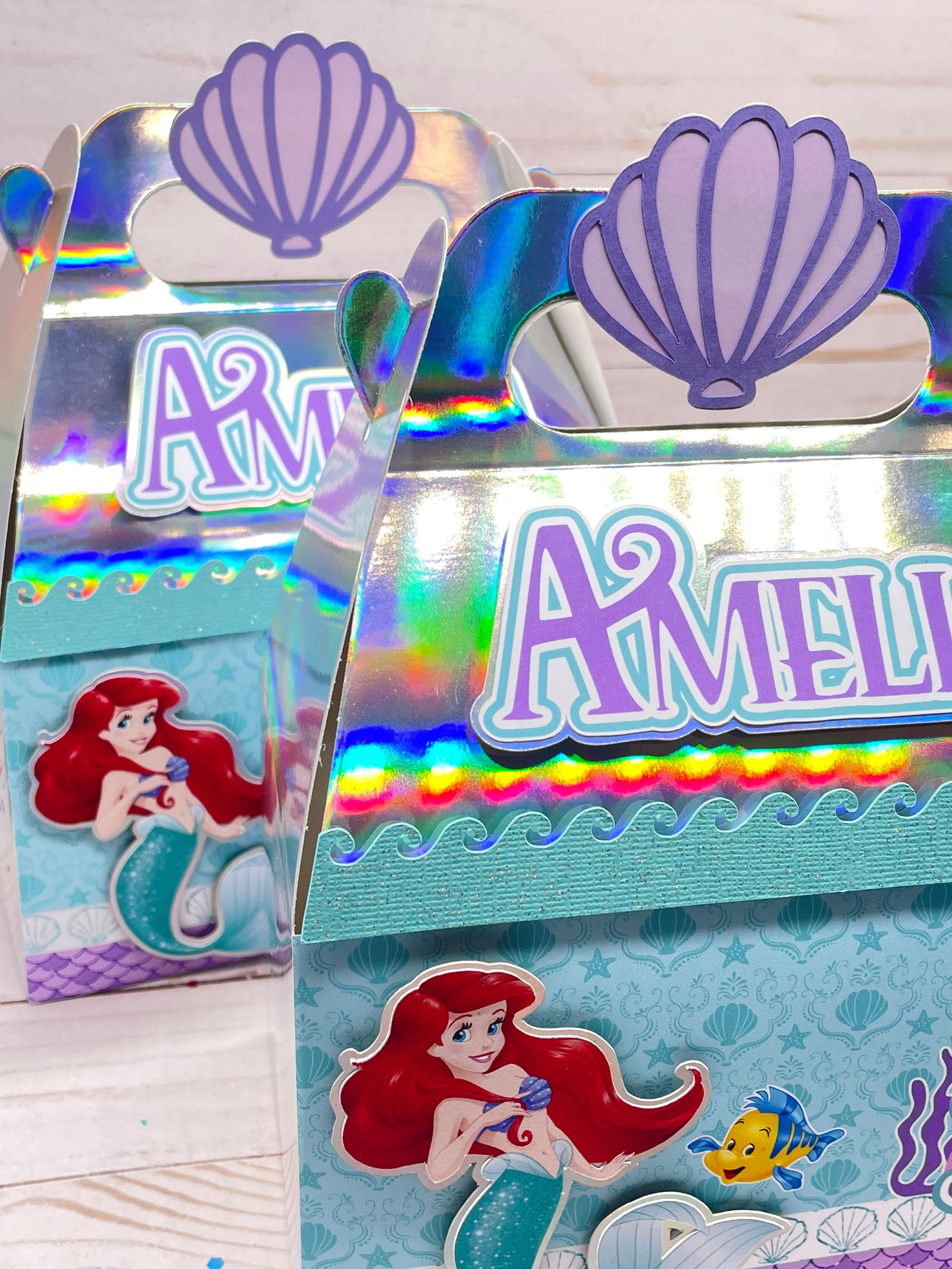 Little Mermaid Favor Boxes, Little Mermaid Birthday Party, Mermaid ...