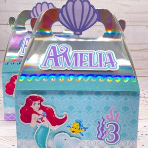 Little Mermaid Favor Boxes, Little Mermaid Birthday Party, Mermaid ...