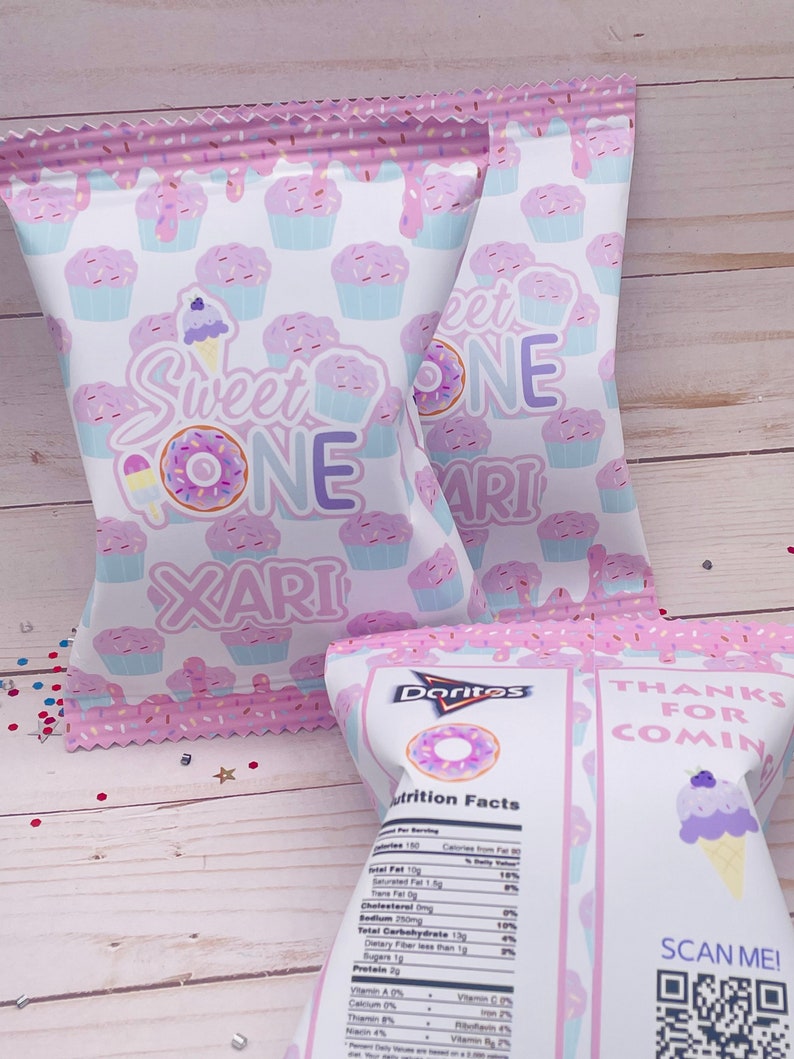Sweet One Chips Bags, Sweet One Birthday Chips, Sweet One 1st Birthday Party, Sweet One 1st Party Decor, 1st Birthday Favors image 4