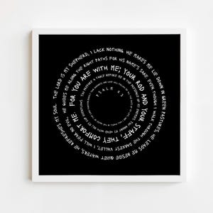 Oeuvre d&#39;art chrétienne Psaume 23, le Seigneur est mon berger Oeuvre d&#39;art 20 x 20, décoration murale chrétienne minimaliste moderne verset de la Bible Art idée cadeau