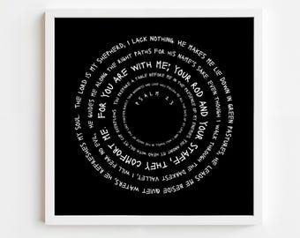Psalm 23 The Lord is My Shepherd Christian Artwork 20x20 Artwork Modern Minimalist Christian Wall Decor Bible Verse Art Gift Idea
