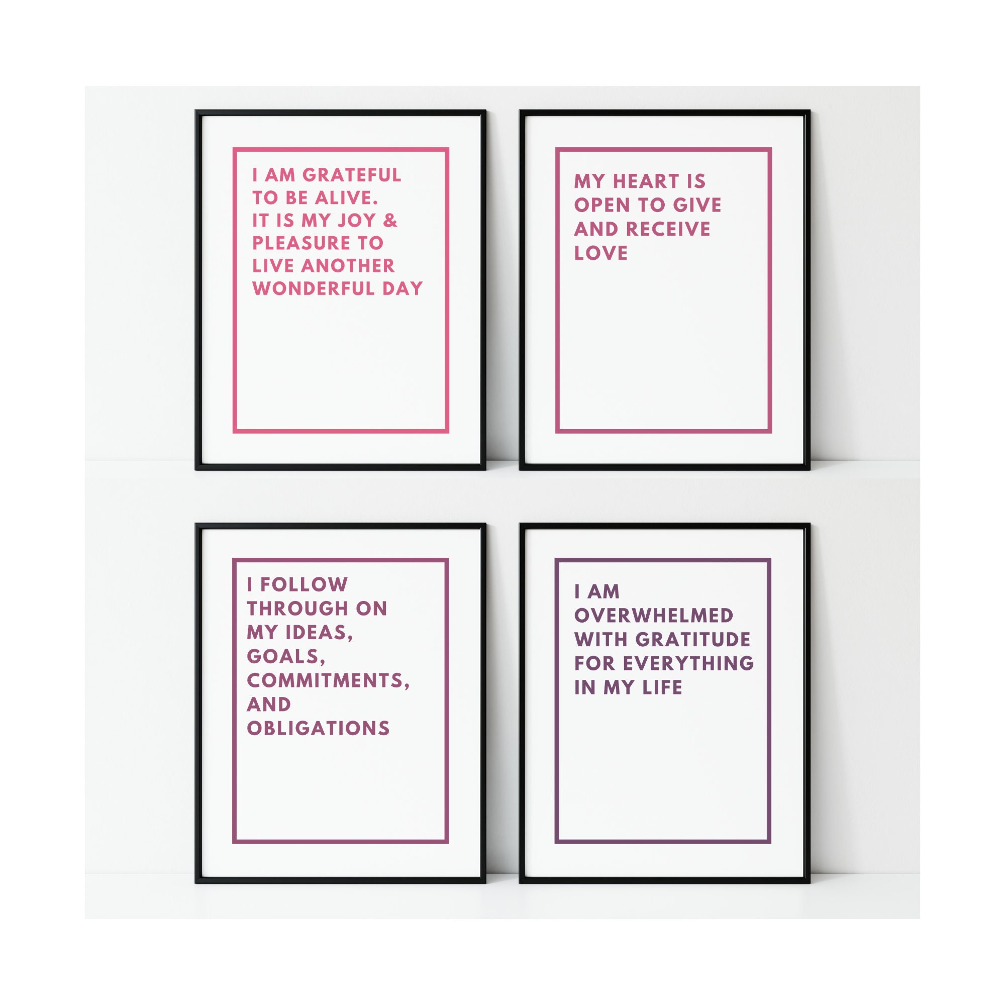 Affirmation Wall Print Bundle 4 Positive Affirmation Wall - Etsy
