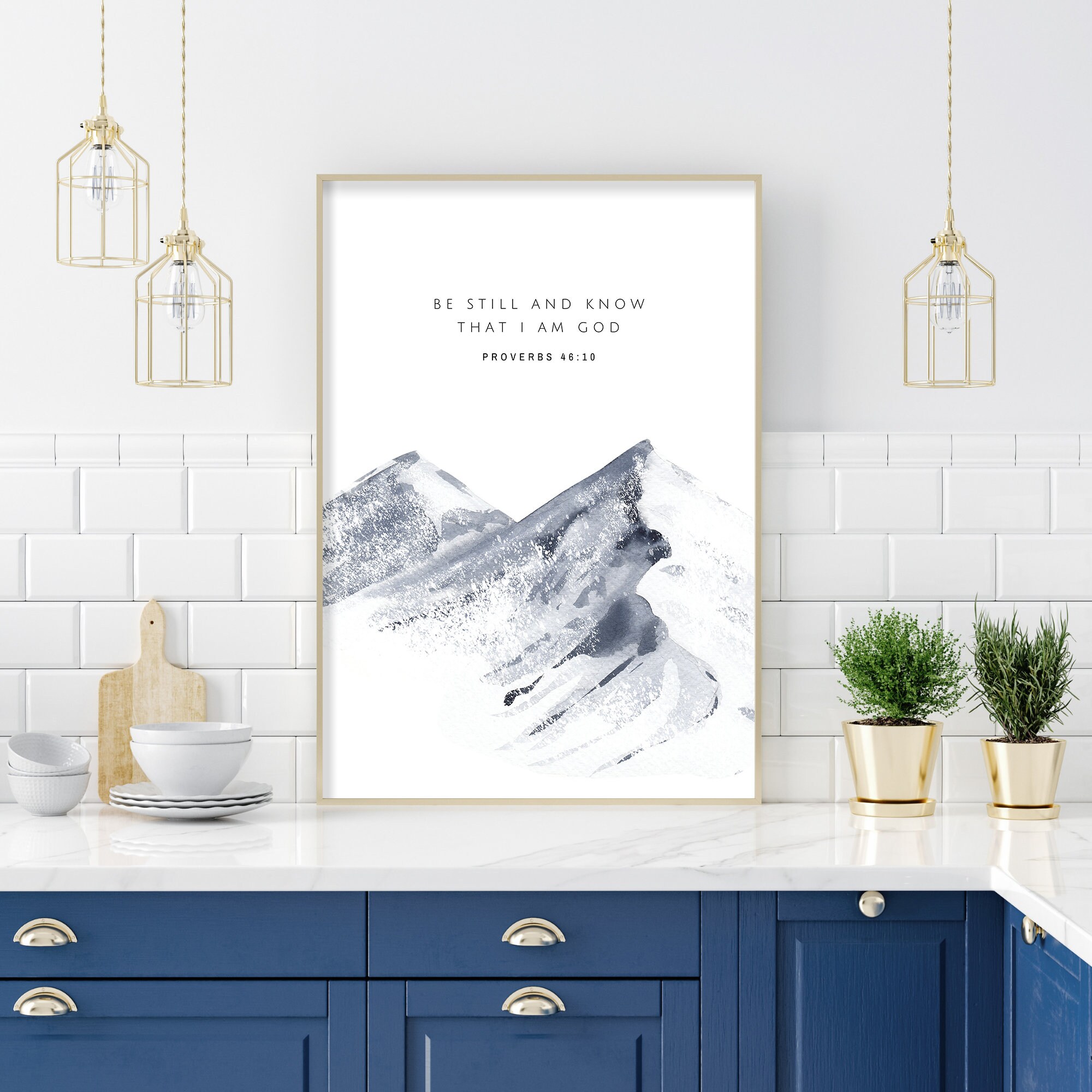 Proverbs 46:10 Bible Verse Wall Art Print Botanical Scripture - Etsy