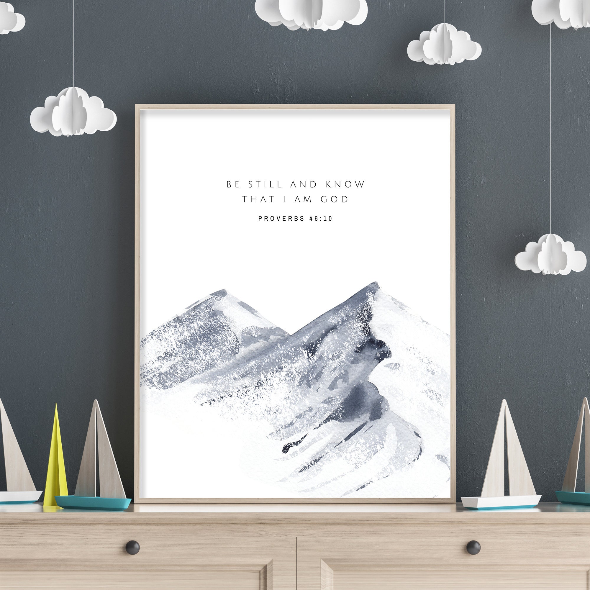 Proverbs 46:10 Bible Verse Wall Art Print Botanical Scripture - Etsy