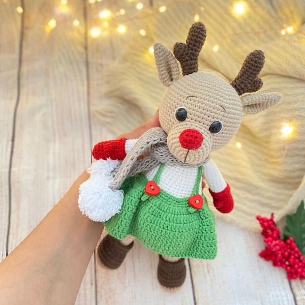 Christmas gift, Reindeer Rudolph Toy, Santa's Reindeer, Toys for kids, Gift for kids, Christmas Gift, 1st birthday gift, Crochet toy