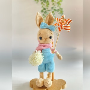 Easter bunny, Handmade gift for her, Crochet bunny, stuffed animal toy, knit doll, 1st birthday gift, Plushie, gift for daughter,  rabbit