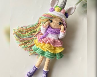 Unicorn doll, Birthday Christmas gift for kids, Doll with accessories, gift for daughter, Handmade toys, Crochet doll, Heirloom doll, SALE
