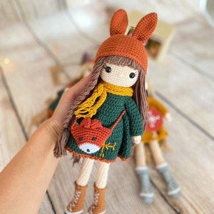 Poupée au crochet faite main pour enfants, Poupée avec accessoires, Cadeau d'anniversaire pour enfants, Jouets pour fille, Cadeau pour petite-fille, Cadeau de Noël, Soldes image 7