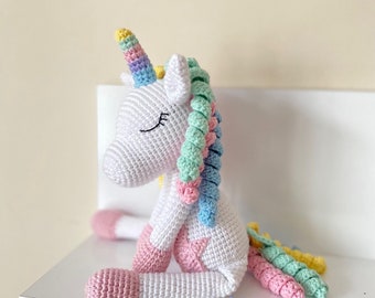 Unicorn Toys, Toys for kids, Handmade crochet toys, Gift for babies, Doll for kids, 1st birthday, knit doll, Amigurumi unicorn, Newborn gift