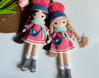 Poupée faite main pour enfants, poupée en tricot, cadeau d'anniversaire pour filles, cadeau pour petite-fille, VENTE, Amigurumi, cadeau pour elle, jouets pour enfants