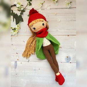 CHRISTMAS GIFT, Handmade crochet doll, Organic knit dolls, Birthday gift for girls, doll with accesories, Toys for kids, Gift foR daughter