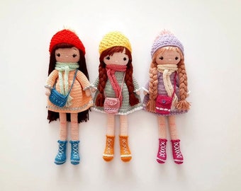 Handmade Crochet doll, Gift for daughter, Granddaughter, Knit doll with removable clothes, Amigurumi, Toys for girls, gift for her, Sale