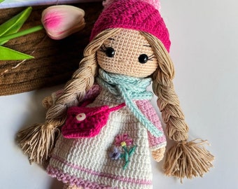 Handmade crochet doll for kids, Doll with accessories, Birthday gift for kids, Toys for girl, Gift for granddaughter, gift for her, Sale