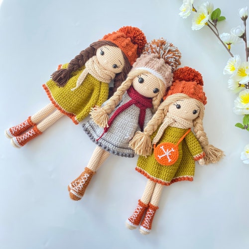 Crochet Doll With Accessories Handmade Toys Doll for Girl Etsy