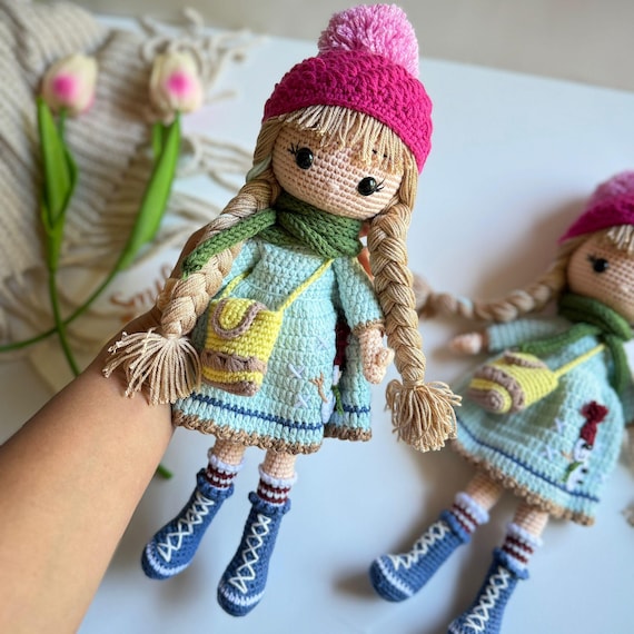 Doll, Crochet Doll with accessories, Handmade toys for kids, knit doll, 1st  birthday gift, gift for Daughter granddaughter, Knit doll, Sale