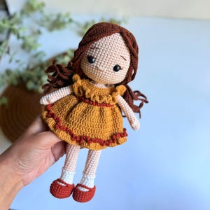 Handmade crochet doll for kids, Special Christmas gift for girls, doll with clothes, knit organic toy, 1st birthday gift, for daughter
