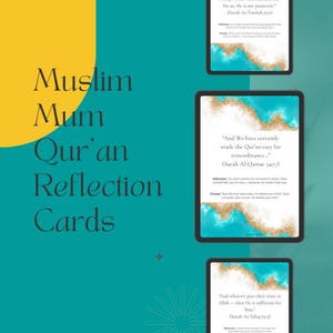 Karty refleksji Koranu dla muzułmańskich mam | Zakorzenione w Objawieniu | Islamska uważność | Podpowiedzi do dziennika macierzyństwa PDF