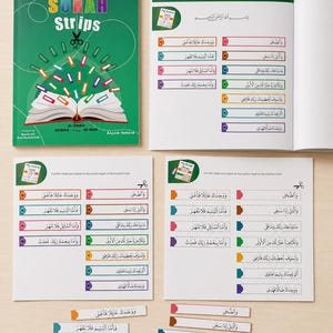 MINI Surah Strips - Juzz Amma, Koranen för barn, Islamiska böcker, Koranböcker, Muslimska böcker, Montessoribok, Muslimsk hemskola, Surah Fatiha bild 13
