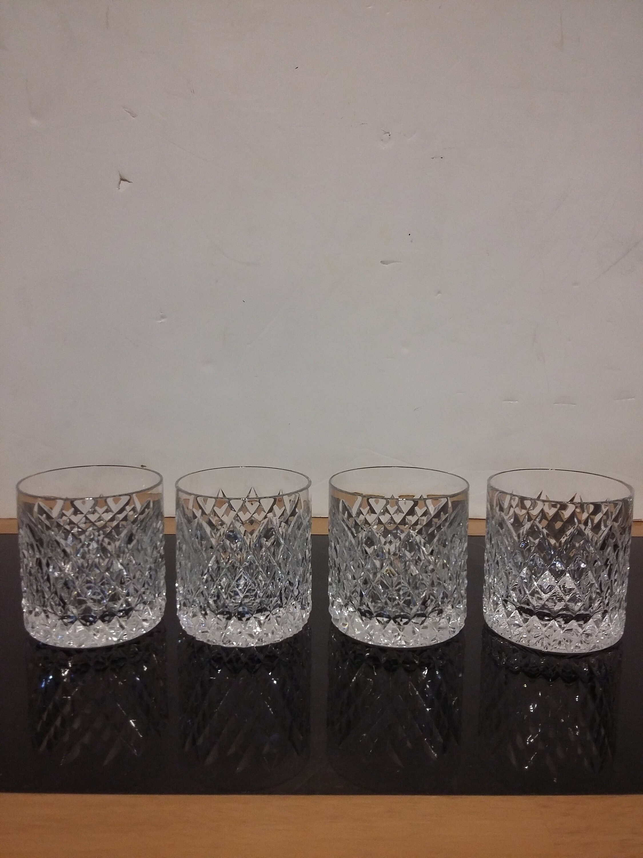 Set of 4 stamped Tyrone crystal whiskey glasses //irish Etsy