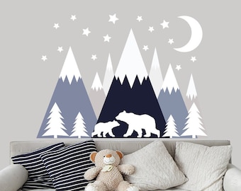 Mountain Wall Decal Nursery - Etsy