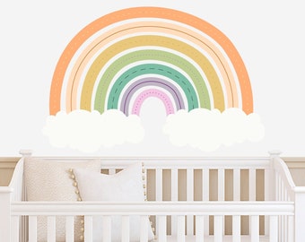 Large Half Rainbow Wall Decal Baby Nursery Room Pastel Art - Etsy