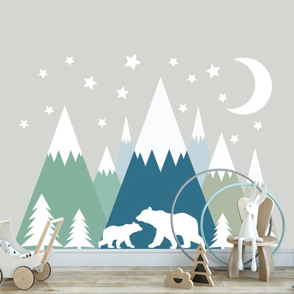Mountain Wall Decal Nursery Etsy