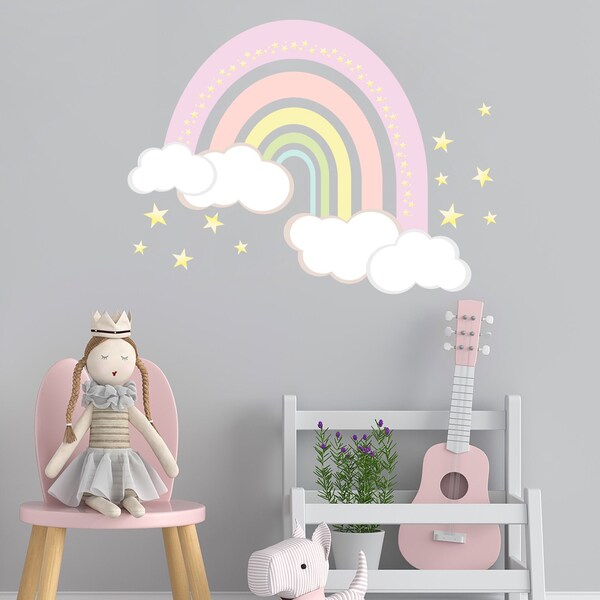 Pastel Rainbow Wall Decal Etsy