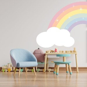 Muursticker regenboog - halve pastel regenboog decor meisjeskamer - vinylsticker kinderkamer - grote regenboog LX151