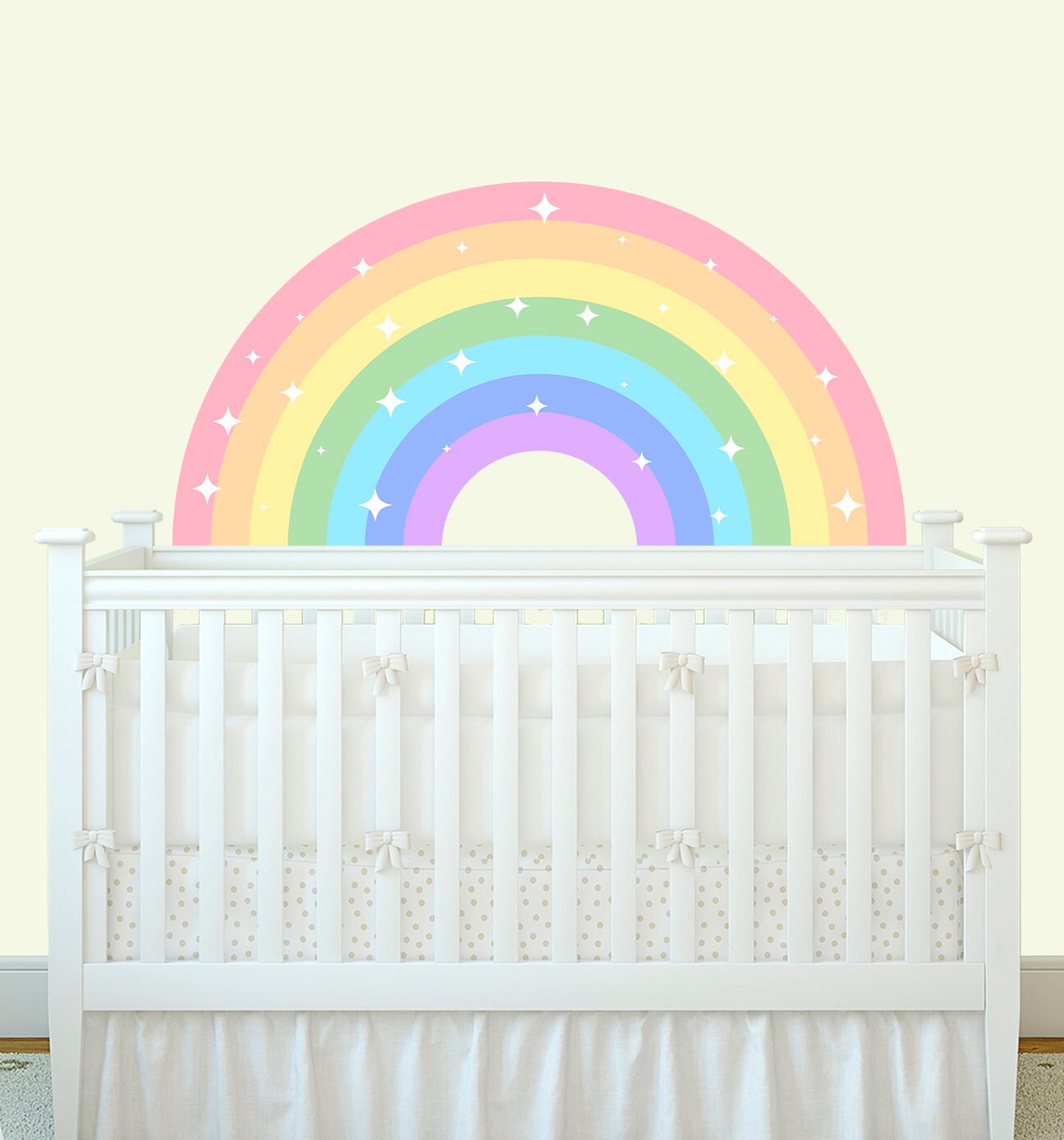 Rainbow Wall Decal Pastel Rainbow Decor for Girl Bedroom Etsy