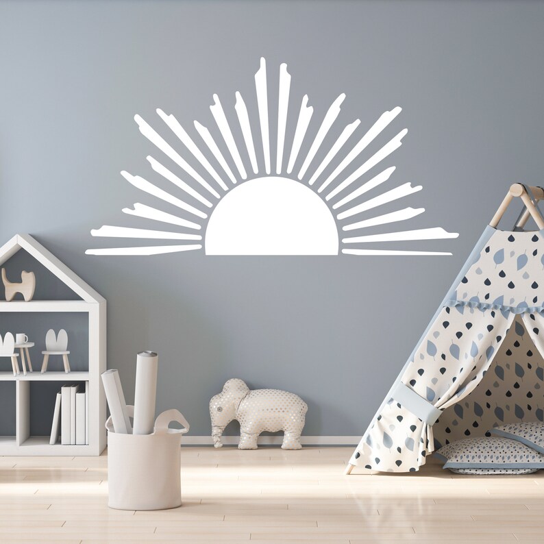 Sun Wall Decals Neutral for Kids Nursery Sunshine Wall Art | Etsy