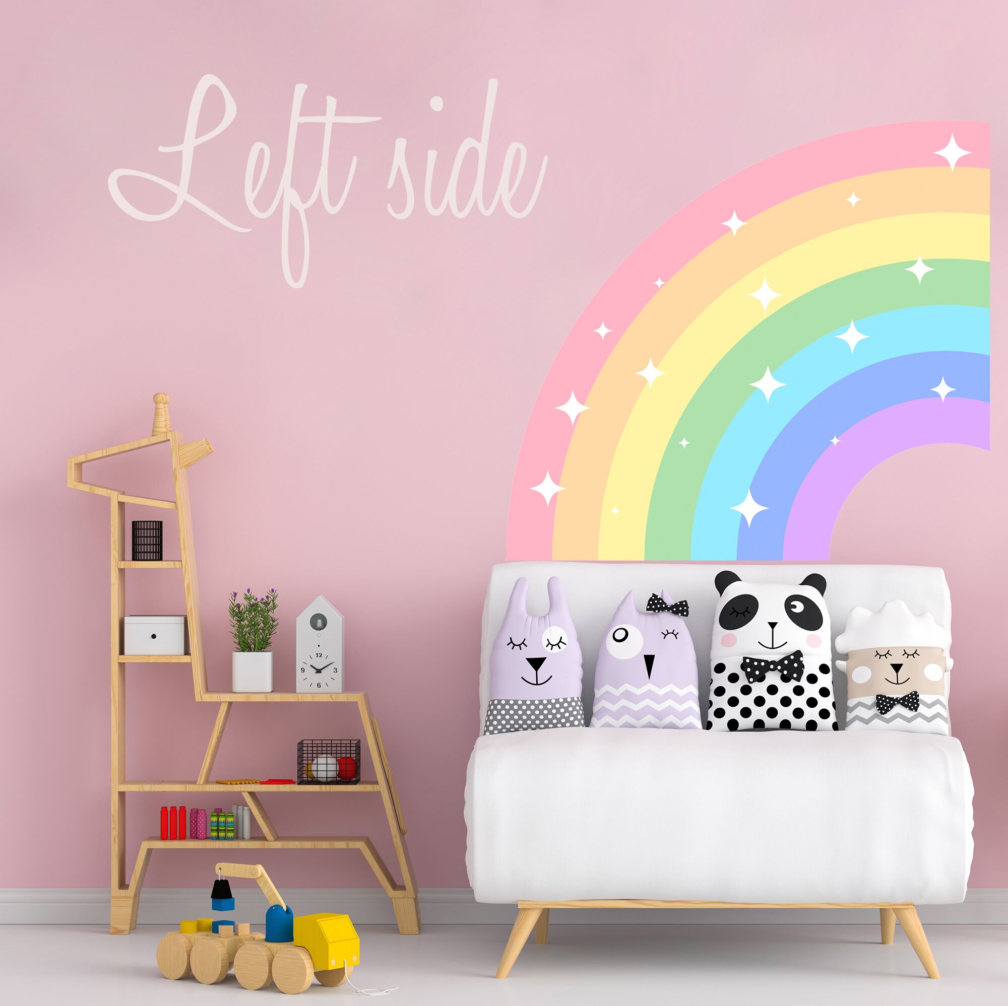 Half Rainbow Wall Decal Nursery Large Rainbow Sticker Girl Etsy