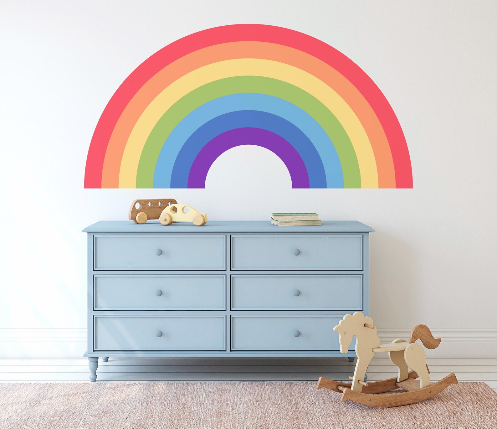 Large Rainbow Wall Decal for Playroom - Rainbow Decor Girl and Boy ...