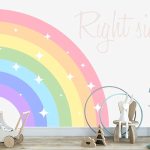 Half Rainbow Wall Decal Nursery - Large Rainbow Sticker Girl Bedroom - Vinyl Sticker Kids Playroom - Kid Bedroom Art - Rainbow Decor