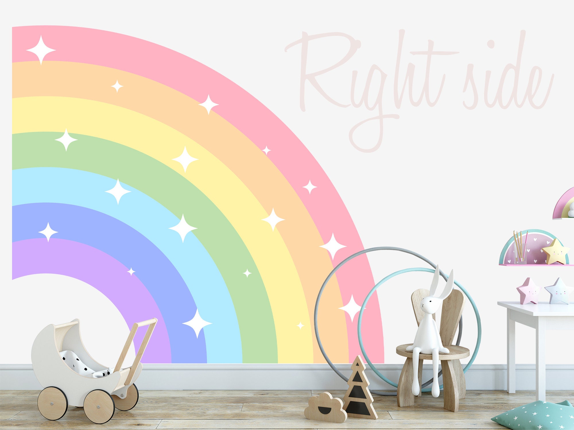 Half Rainbow Wall Decal Nursery Large Rainbow Sticker Girl Etsy