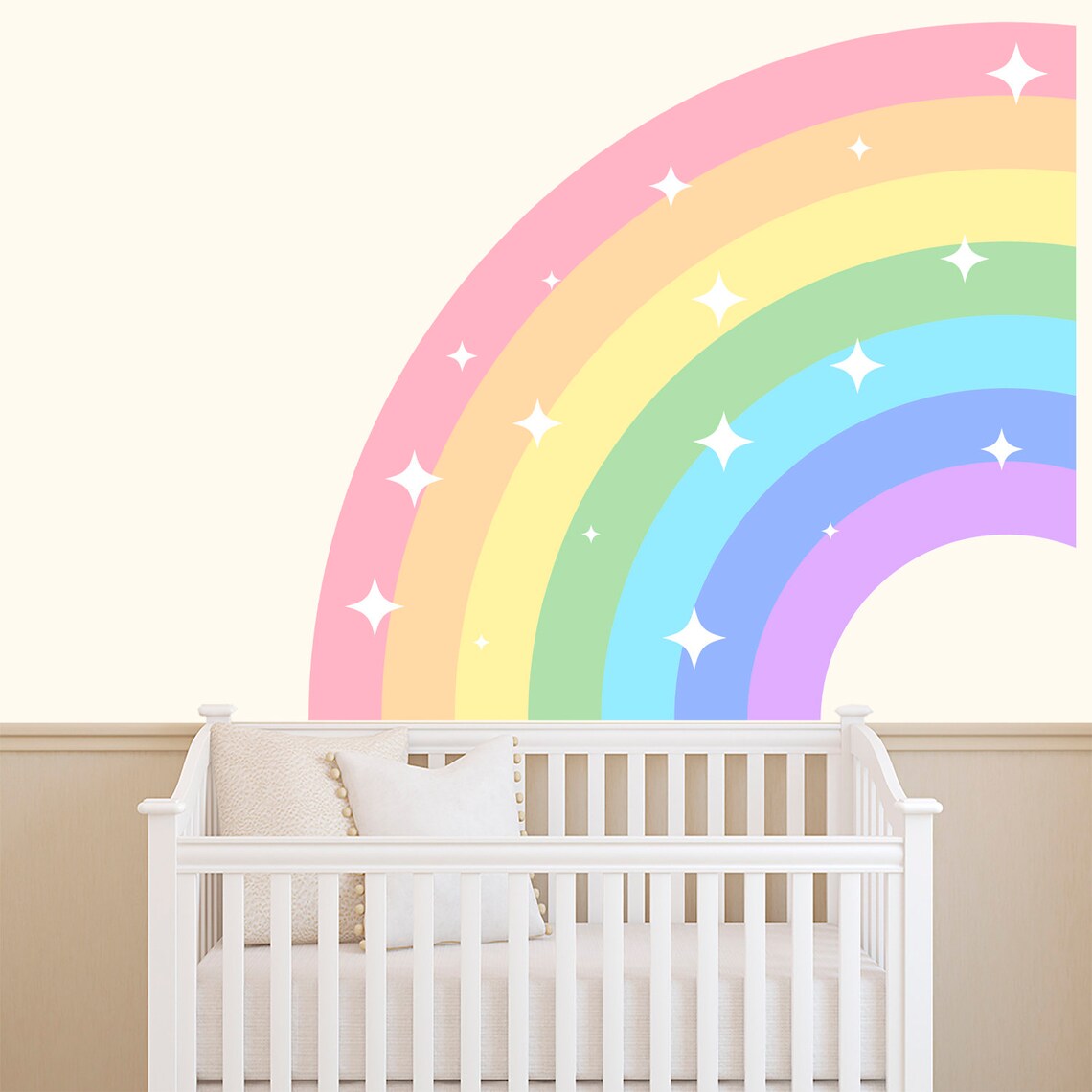 Half Rainbow Wall Decal Nursery Large Rainbow Sticker Girl Etsy
