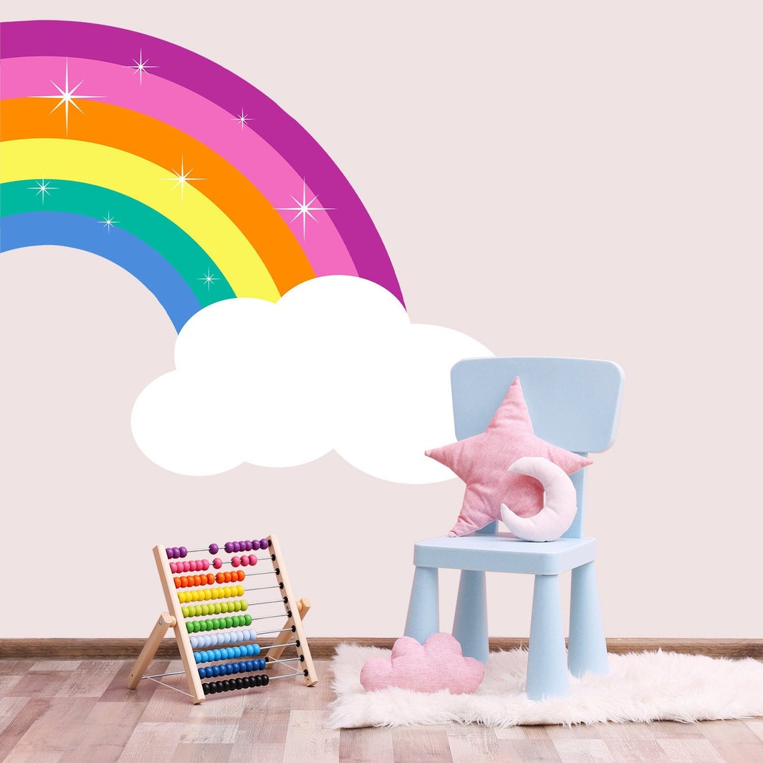 Sticker mural arcenciel lumineux pour chambre de fille Grande décoration demiarcenciel pour
