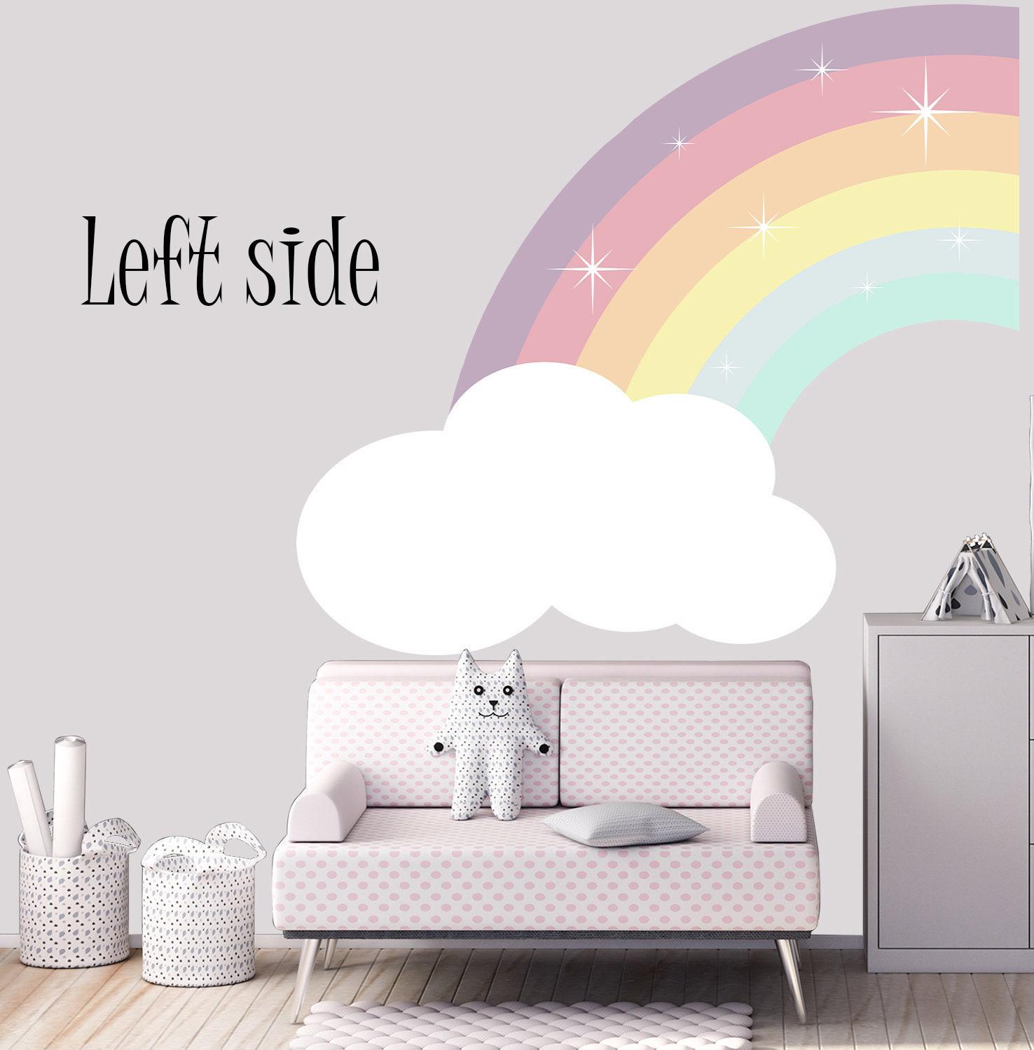 Large Half Rainbow Wall Decal Baby Nursery Room, Pastel Art Decor ...